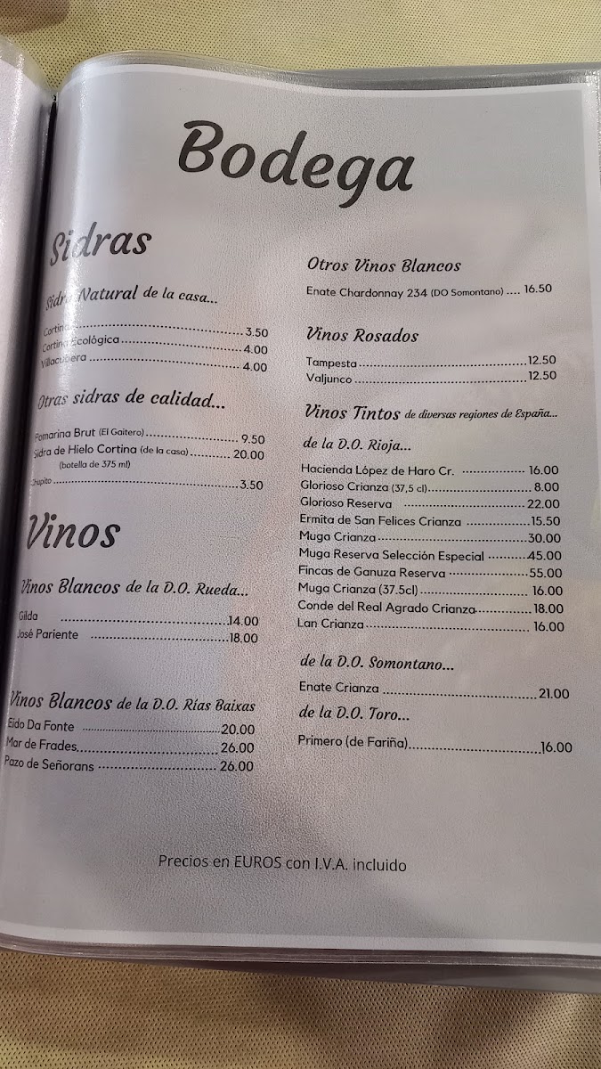 Menu Sidrería Restaurante Casa Cortina-6